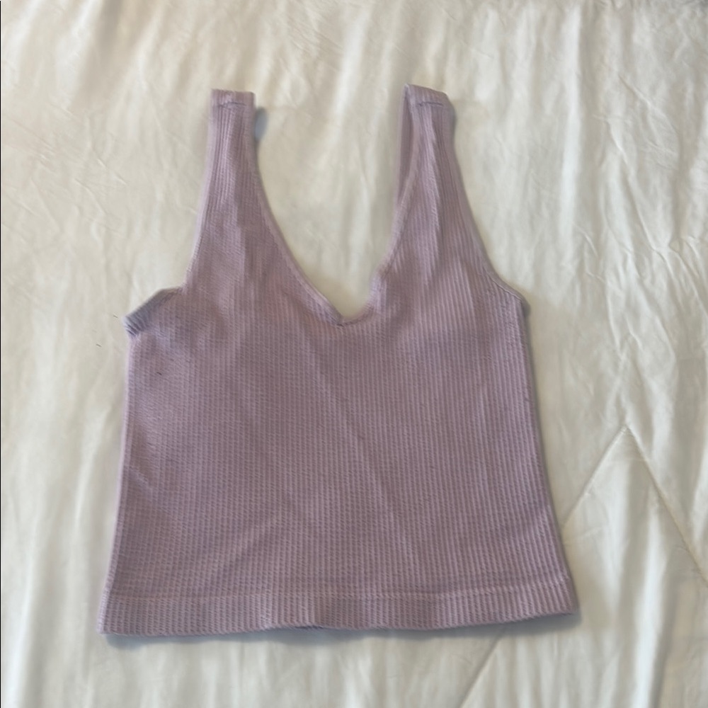 Nikibiki purple V-neck Ribbed Tank Top